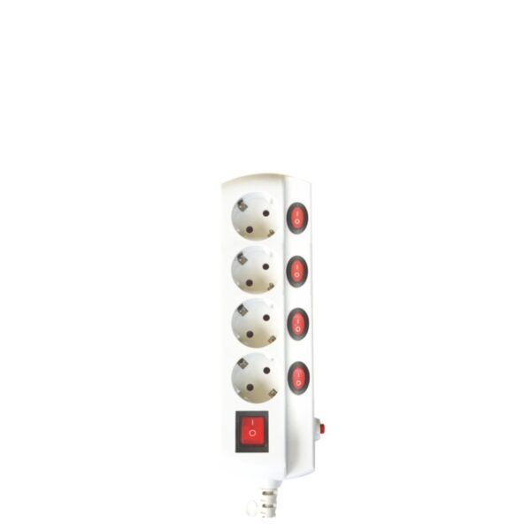 Base 4 Endolls amb Interruptor Individual Cable 1,5m