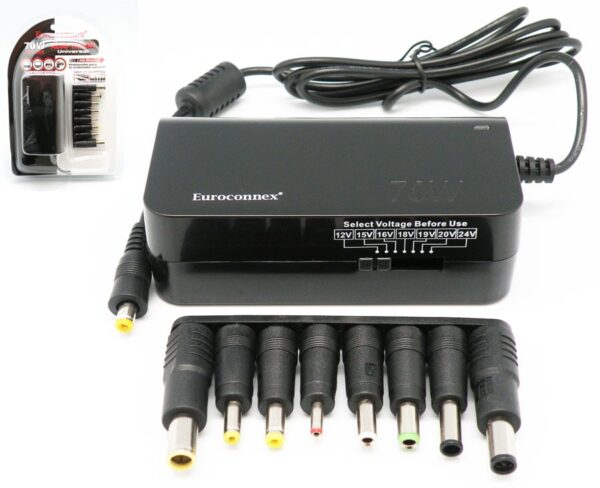 Alimentador Universal 12-24VDC + USB 70W