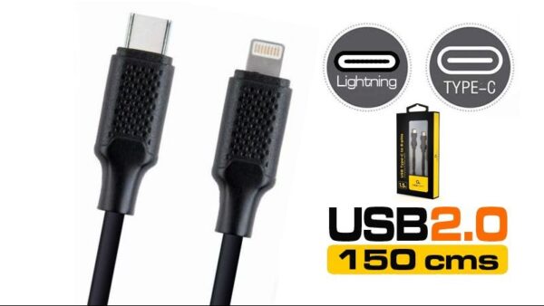 Connexió Lightning a USB tipus C 2.1A 1,5m