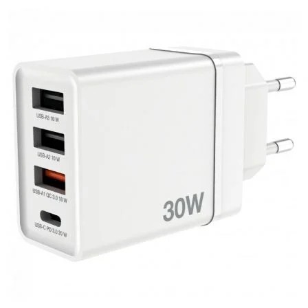 Carregador USB 30W 3XUSBA 1XUSBC